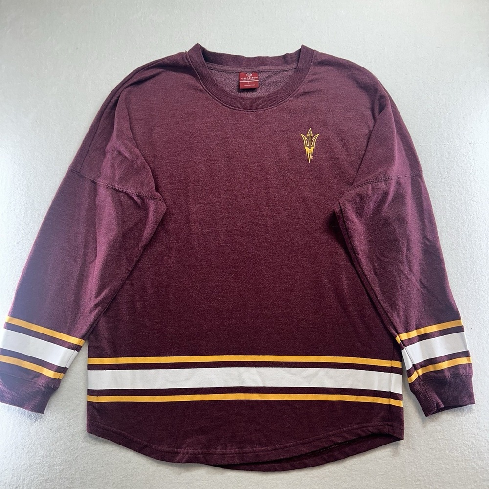 Arizona State Sun Devils sleeve T-shirt Large Red Yellow‎ NCAA Graphic